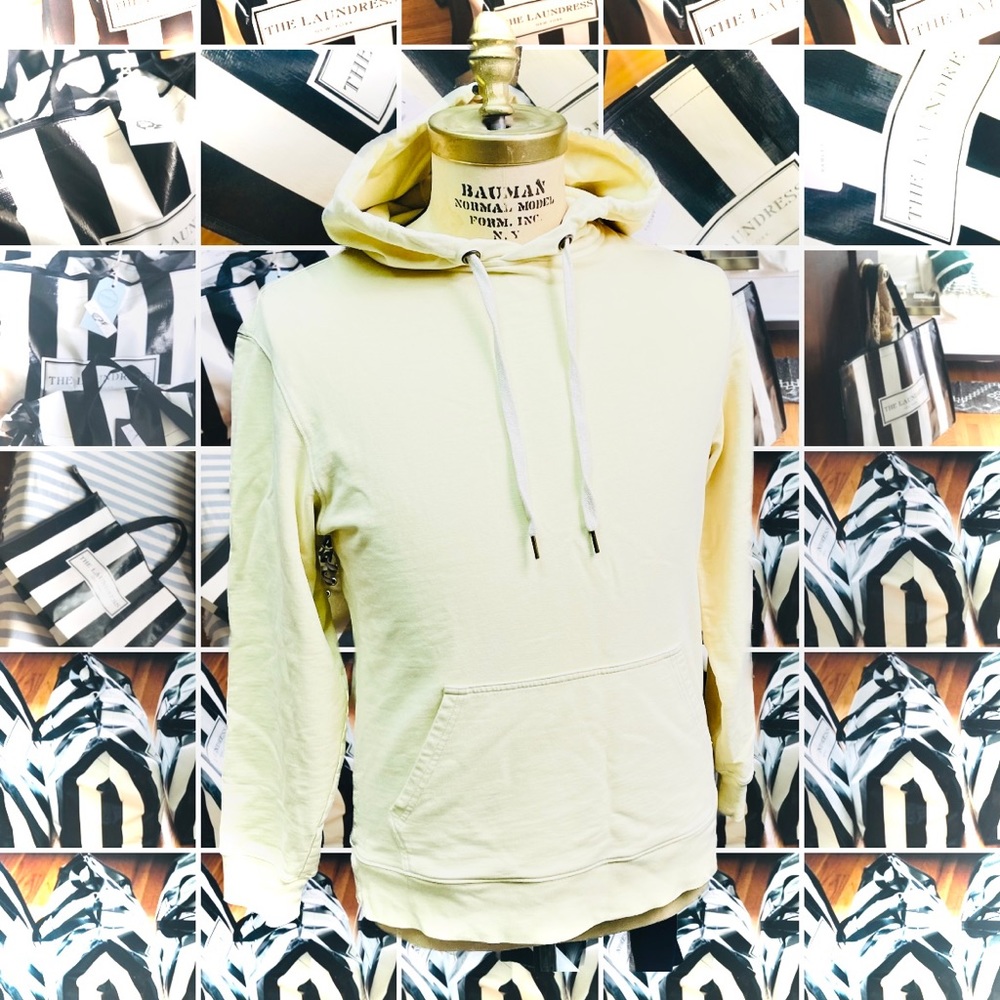 RAILS | M | Men’s Saffron Apollo Yellow Drawstring Raw Hem Organic Cotton Hoodie